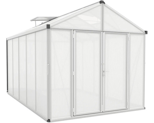 Gewächshaus mit Doppeltür und Dachfenster