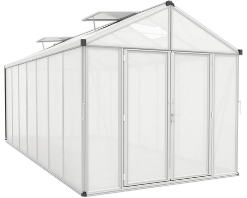 Gewächshaus mit Doppeltür und Dachfenstern