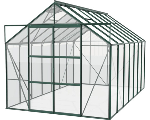 Gewächshaus mit Glaswänden und Rahmen