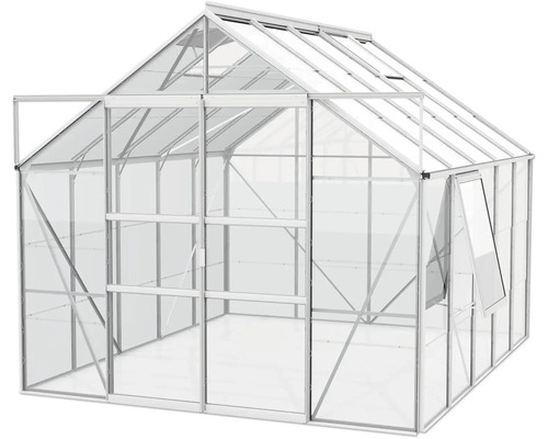 Gewächshaus mit Aluminiumrahmen und transparenten Scheiben