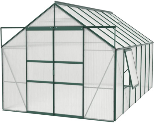Gewächshaus mit Polycarbonatplatten und Stahlrahmen