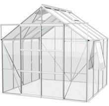 Gewächshaus mit Aluminiumrahmen und transparenten Glasscheiben