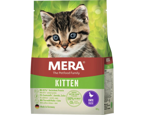Katzenfutter trocken Mera Cats Kitten Ente 400g