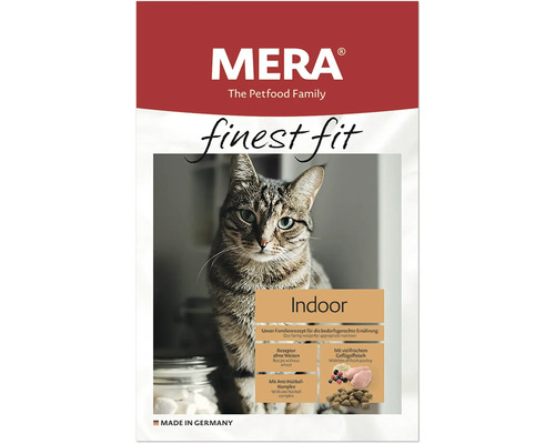 Katzenfutter trocken Mera Finest Fit Adult Indoor 400 g Mera Finest Fit Indoor Katzenfutter Verpackung
