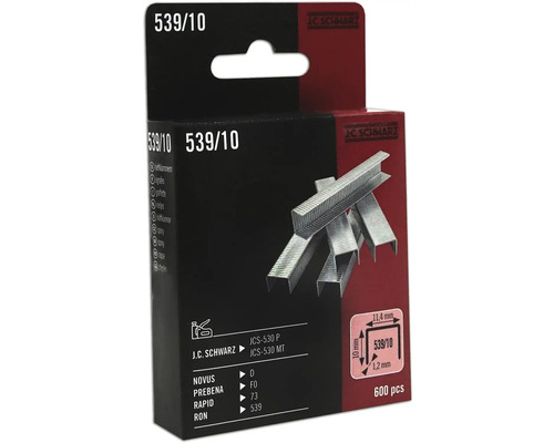 J C Schwarz Heftklammern Typ 539/10, 600 Stück