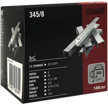 J.C. Schwarz Heftklammern 345/8, 5000 Stück, für verschiedene Tacker geeignet