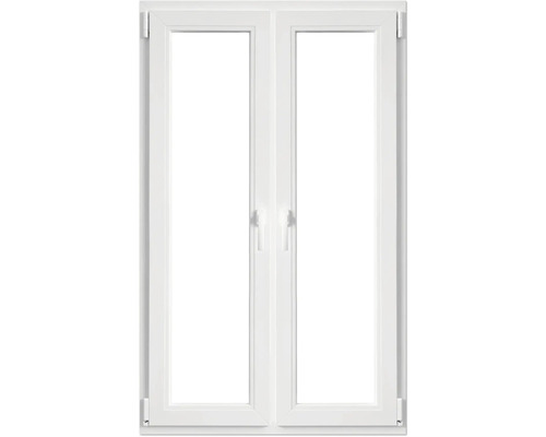 Weißes Fenster mit zwei Flügeln