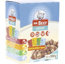 Mr. Beef Adult Katzenfutter Vorteilspackung Sauce 12 mal 100 Gramm
