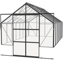 Gewächshaus mit geöffneter Schiebetür