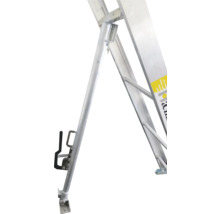 Detail einer Aluminiumleiter, die Stabilität und Funktionalität zeigt.