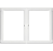 Weißes Fenster mit zwei Flügeln