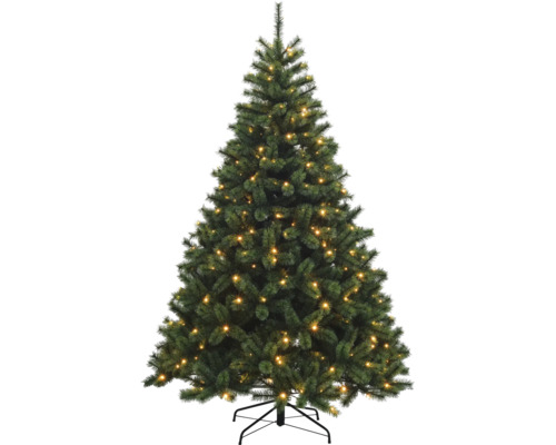 Christbaum Lafiora Chamonix Kunststoff Ø 145 cm Höhe: 215 cm inkl. LED bernstein/warmweiß grün