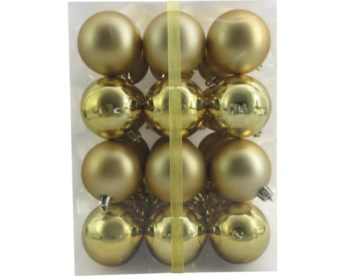 Christbaumkugeln Kunststoff Ø 6 cm 36-teilig gold