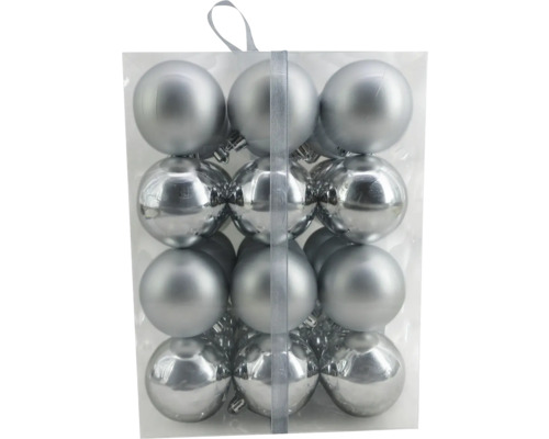 Christbaumkugeln Kunststoff Ø 6 cm 36-teilig silber