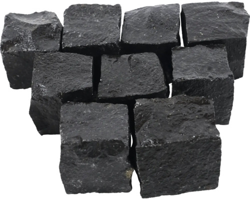 Pflasterstein Quadratpflaster Mosaikpflaster Basalt schwarz 9 cm x 9 cm x 9 cm