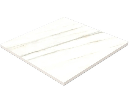 Weiße Bodenfliese mit Marmoroptik