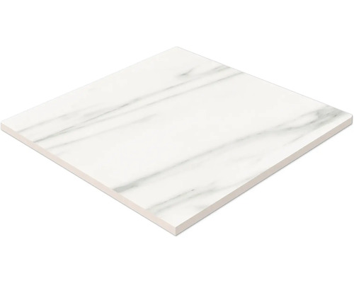 Weiße Bodenfliese mit Marmoroptik