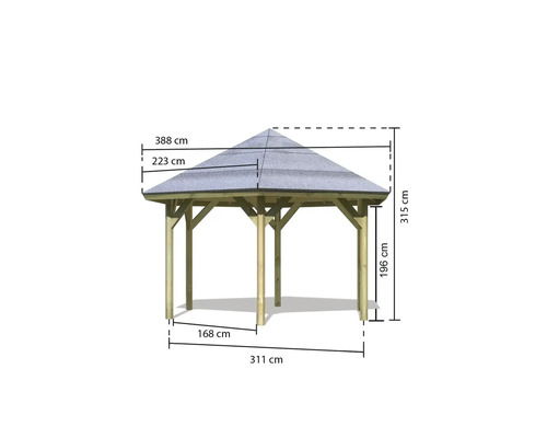 Abmessungen des Pavillons im Überblick