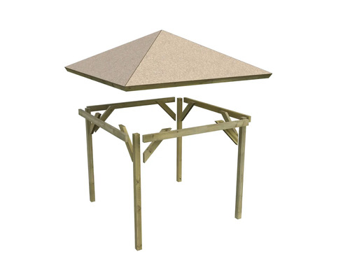 Holzpavillon Bausatz mit quadratischem Dach