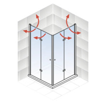 Eckdusche mit Belüftungssystem