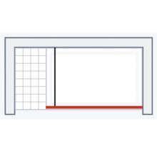 Skizze eines Regals mit Fächern