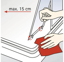 Montagehinweis: Maximal 15 Zentimeter Abstand