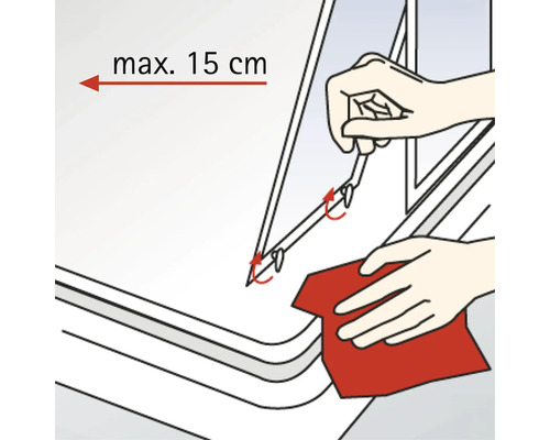 Montagehinweis: Maximal 15 Zentimeter Abstand