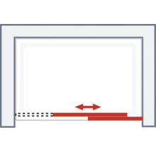 Illustration einer horizontal verschiebbaren Schiebetür