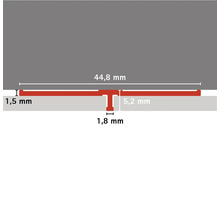 Technische Zeichnung eines T-Profils mit Maßangaben