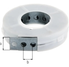 Lochband- und Montageband 20 mm, 3 m in Abrollkassettte, verzinkt