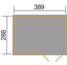 Grundriss mit den Maßen 389 und 288