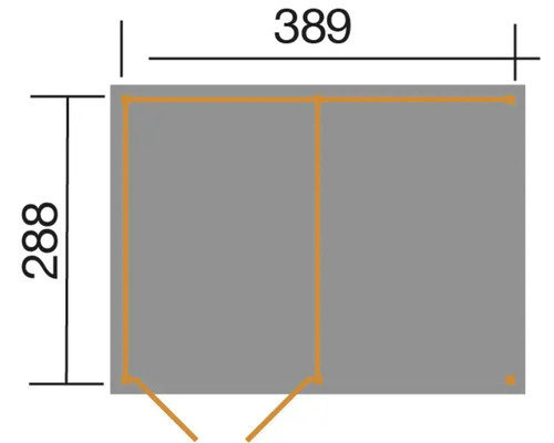 Grundriss mit den Maßen 389 x 288