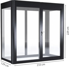 Solargewächshaus SunGarden Energy 2.1 Solar Gesamtleistung max 275 W Kunststoff 6 mm 233 x 129 cm anthrazit