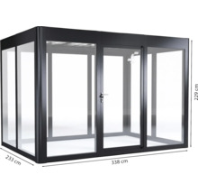 Solargewächshaus SunGarden Energy 3.2 Solar Gesamtleistung max 825 W Kunststoff 6 mm 338 x 233 cm anthrazit