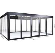 Solargewächshaus SunGarden Energy 5.4 Solar Gesamtleistung max 2750 W Kunststoff 6 mm 548 x 443 cm anthrazit