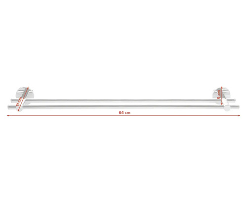 Doppelter Handtuchhalter zur Wandmontage, 64 cm breit