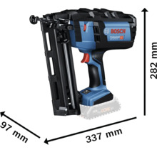 Bosch GNH 18V-64 M Akku-Nagelpistole mit Größenangaben
