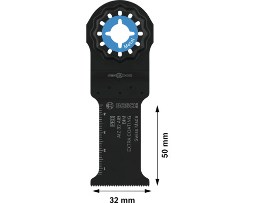 Bosch Tauchsägeblatt mit Starlockaufnahme, AIZ 32 AIB, BIM, geeignet für Metall, mit einer Länge von 50 mm und einer Breite von 32 mm