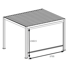 Illustration einer Terrassenüberdachung mit den Maßen 2365,5 und 3705