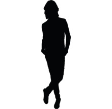 Silhouette einer Person, stehend, Freizeit