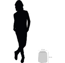 Illustration einer Tischleuchte mit den Massen 21 Zentimeter und 24 Zentimeter.