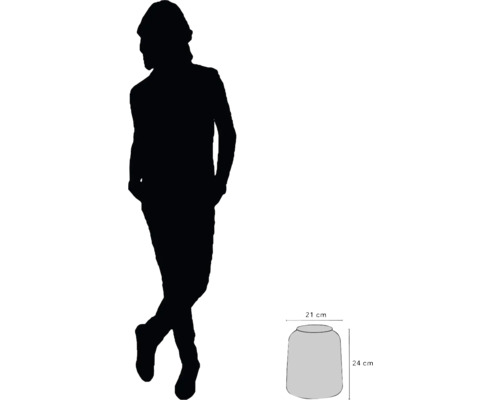 Illustration einer Tischleuchte mit den Massen 21 Zentimeter und 24 Zentimeter.