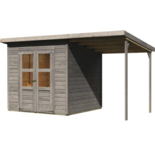 Holzgartenhaus mit Doppeltür und Unterstand