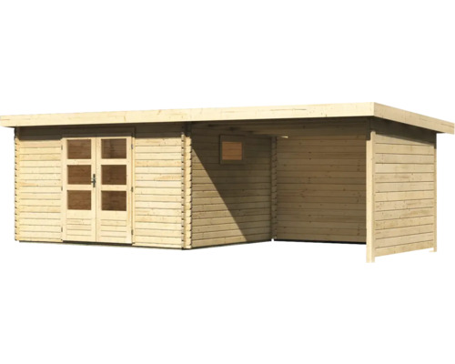 Holzgartenhaus mit Doppeltür und Vordach