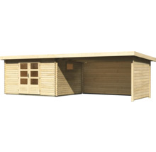Holzgartenhaus mit Doppeltür und Unterstand