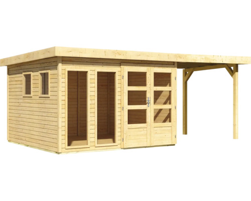 Holzgartenhaus mit Doppeltür und Vordach