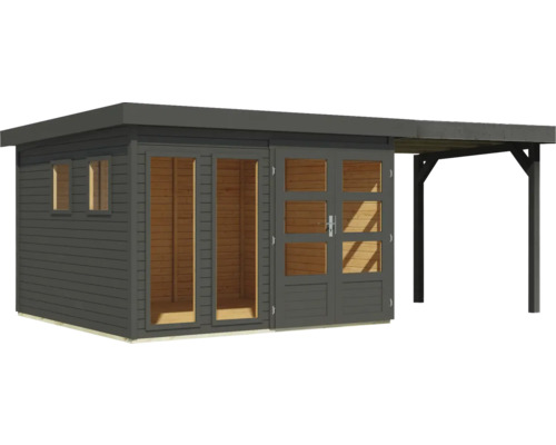 Gartenhaus mit Überdachung aus Holz