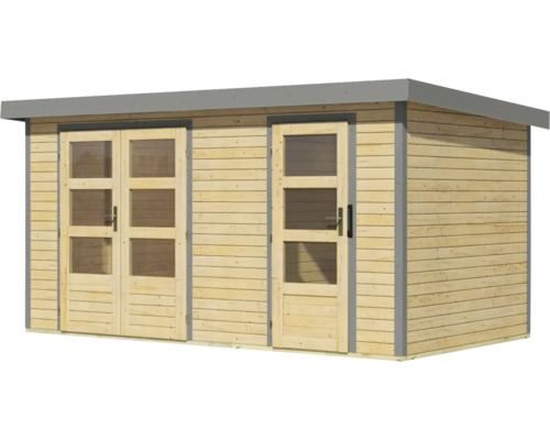 Holzgartenhaus mit Doppeltür und Einzeltür