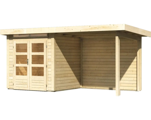 Holzgartenhaus mit Doppeltür und Vordach