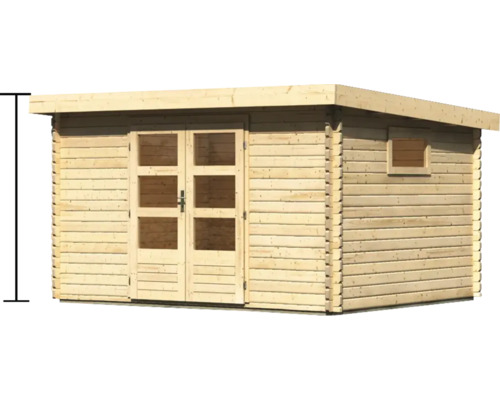 Holzgartenhaus mit Doppeltür und Fenster